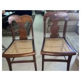 Pr of Restored Vintage Cane Bottom Chairs