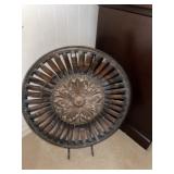 Large Bamboo Sunburst Decor on Iron Easel