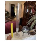 Tall Glass Vase ~ Bowl & Iron Base Vase