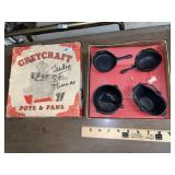 Vintage Greycraft Sample Cast Iron Cookware Set