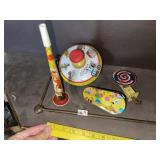 (4) Vintage Metal Noise Makers
