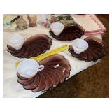 Vintage Snack Set W/ Purple Trays