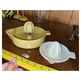 (2) Vintage Juicers (Yellow & White)