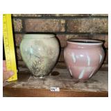 (2) Pottery Art Vases