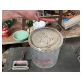 Vintage Galvanized Minnow Bucket & Fish Skinner