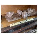 Vintage Pink Spatterware Snack Set  (6 Place)