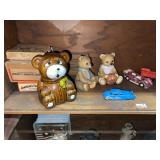 Bears & Vintage Toys + Collectibles (2 Shelves)