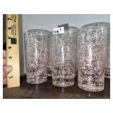 Set of 6  Vintage Pink Spatterware Tumblers