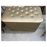 Vintage Gold Tufted Top Trunk
