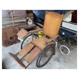 Vintage Wood Reclining Wheelchair + Parts Chair