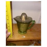 Vintage Green Glass Juicer W Pitcher