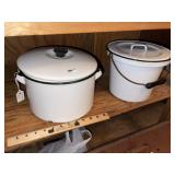 (3) Vintage Enamel Ware Cookers