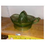 Vintage Green Depression Glass Juicer