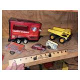 Vintage Metal Toys Grp (Red Horse Trailer)