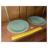 (2) Vintage Jadeite Dinner Plates