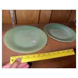 (2) Vintage Jadeite Dinner Plates