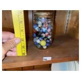 Pint Jar of Vintage Marbles