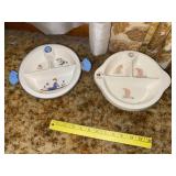 (2) Vintage Baby Food Bowls