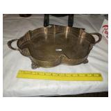 Nice Vintage Footed Brass Tray