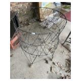 Vintage Mid Century Collapsible Laundry Basket