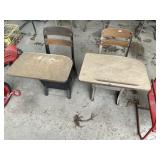 (2) Vintage School Desks