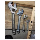 (4) USA Adjustable Wrenches