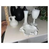 Fenton Fluted Bowl ~ Ewer + 2 Vases