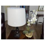 Decorator Table Lamp & Floral Arrangement