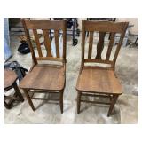 Pr of Vintage Oak Chairs