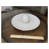 White Glazed Decorator Plate ~ Ball & Vase Set