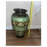 Large Green Glazed Decorator Vase