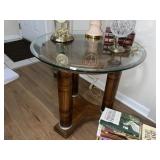 Ashley Millennium Accent Table W/ Beveled Glass Tp