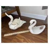 (2) Vintage Swans (Hull Pottery on left)