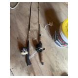 (2) Zebco Rod/Reel Combos ~ Bait Bucket & Dippers
