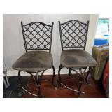 Pr of Iron Swivel Bar Stools