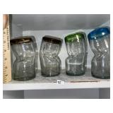 Hand Blown Crinkle Glasses