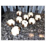 Cotton Boll Napkin Rings + Crystal Bowls