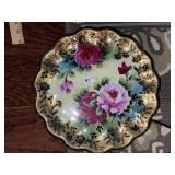 Hand Painted Decorator Plate & Metal Wall Decor
