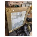 Gold Wood Framed Beveled Mirror