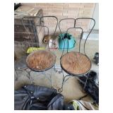 Pr of Vintage Metal Ice Cream Parlor Chairs