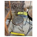 Antique Child's Metal Ice Cream Chair