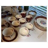 Red Trimmed China Set