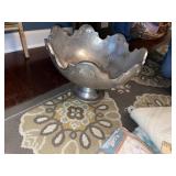 Large Metal Center Pedestal Bowl