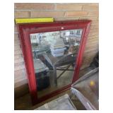 Vintage Red Decorator Mirror