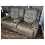 Leather Power Reclining Loveseat