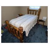 Rustic Cedar Twin Bed & Bedding Set