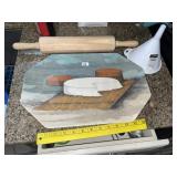 Wood Roll Pin ~ Serving Tray & Utensils