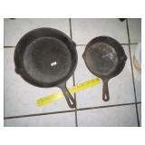 (2) Vintage Cast Iron Skillets