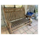 Nice Wood Rocking Loveseat