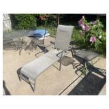 Aluminum Chaise Lounger & Drink Table